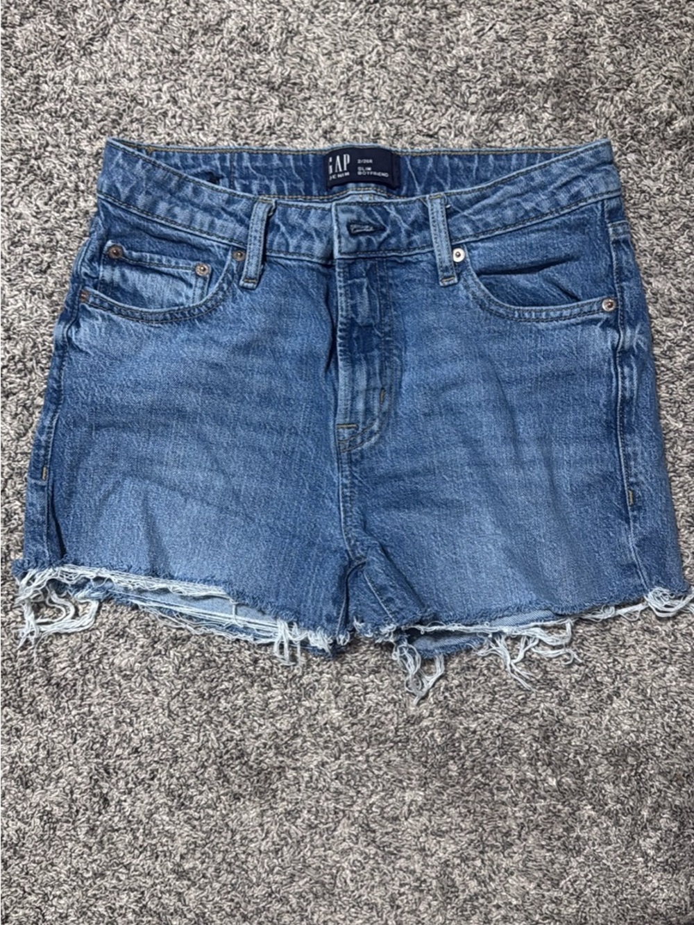GAP Distressed Blue Denim Cutoff Shorts